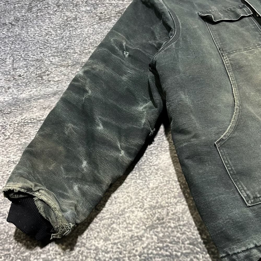 Carhartt Jacket Arctic Chore XXL Green Faded Distressed Workwear Vintage 90s - Picture 7 of 14